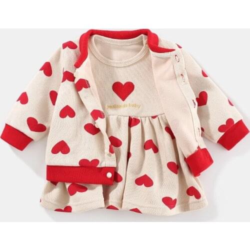 2021 autumn new baby suits jacket+ dress newborn infant girl clothes