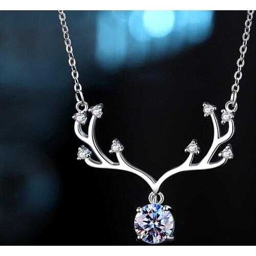Yilu Has You Pendants White Rose Gold Moissanite Necklace 1ct 925 Silver Set Zircon Necklaces For Women Wedding Gift Jewelry