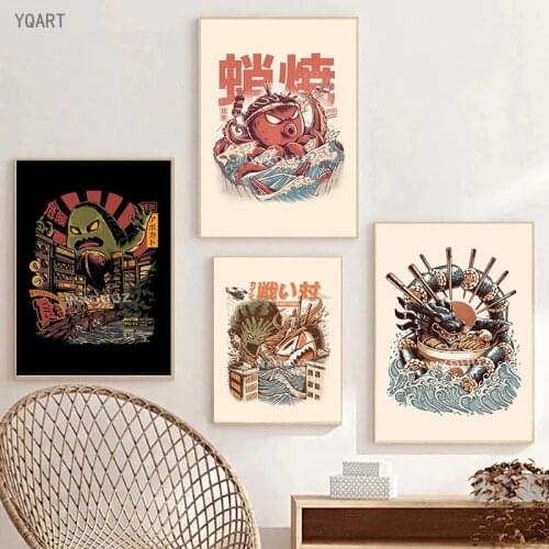 Japanese Style Food Phrases Canvas Art Poster and Print Funny Eating Painting Pictures for Modern Home Kitchen Restaurant Decor