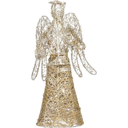 Pretyzoom Christmas Angel Treetop Fashion Golden Christmas Tree Topper Battery Powered Charming Angel Tree Topper Christmas Xmas