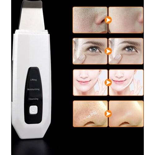Professional Ultrasonic Vibration Facial Skin Scrubber Ion Deep Face Cleaning Peeling Rechargeable Pore Ance Blackhead Skin Care