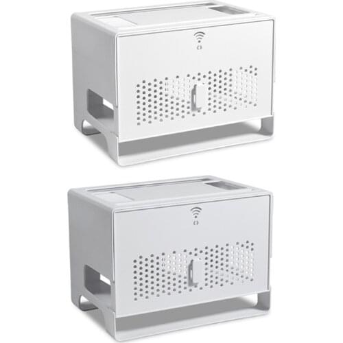 Dustproof Wifi Router Storage Box Desktop Socket Wire Organizer Box TV Set Top Rack Power Strip Hidden Finishing Box