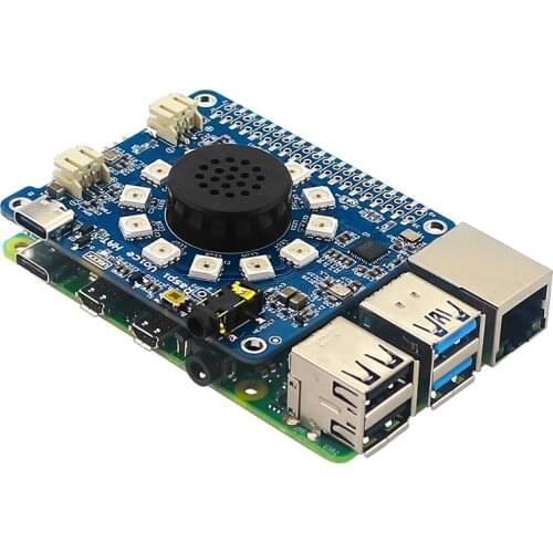 Raspberry Pi Voice HAT WM8960 Amplifier with RGB LED Dual Microphone AI Speaker for Raspberry Pi 4 Model B/3B+/3B