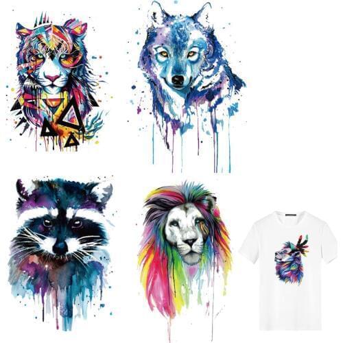 Cute Colorful Dog Owl Tiger Animals Patches Clothing Applications Decor Heat Transfer Fusible Clothing Stickers DIY Tops PVC E