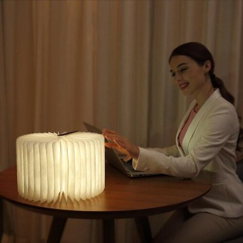 LED Folding Book Night Light USB Rechargeable Batteries Wooden Creative Night Light Desk Lamp Home Decoration Kids Birthday Gift