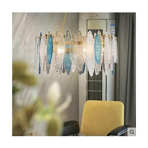 Post-modern minimalist living room glass chandelier luxury bedroom restaurant art designer model room decorative lights