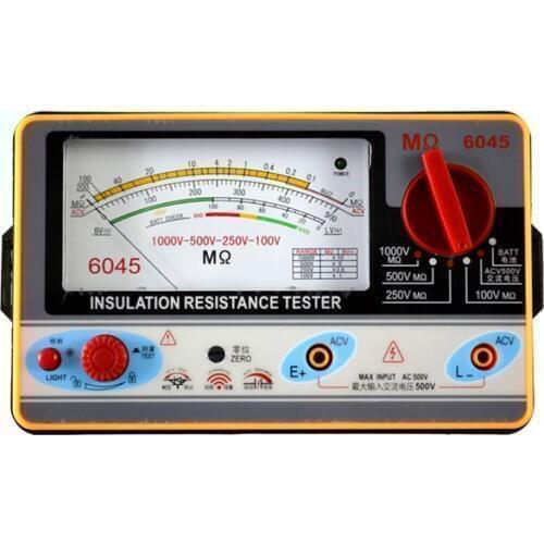 TY6045 (100V-250V-500V-1000V) insulation resistance meter,analog INSULATION TESTER, 0.5-2000M