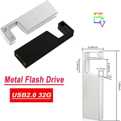 TOPESEL 32GB 64GB USB 2.0 Flash Drives Metal Memory Stick Waterproof Thumb Drive, Silver