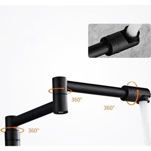 Vidric Kitchen Faucet Wall Mounted Single Handle ORB Finish Brass Kitchen Tap Bathroom Sink Faucet Kitchen Foldable Bathroom Mix