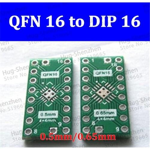 High quality 10pcs/lot QFN16 to DIP16 Adapter PIN Pitch 0.5 0.65mm PCB Board Converter DIP Converter
