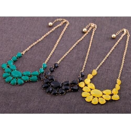 JOOLIM Jewelry Wholesale/Party Chokers Necklace Black Green Yelllow Statement Necklace Free Shipping