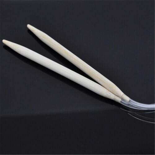 1Pair 8mm Bamboo Circular Knitting Needles For Handmade Transparent Tube Crochet Hooks DIY Crafts Loom Tool 120cm(47 2/8") long