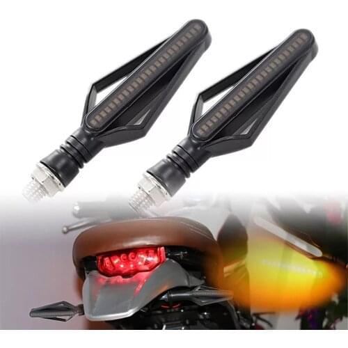 1Pcs 24LED Motorcycle Turn Signal Lights Amber Red White Motorbike Indicator Streamer Flashing Fog Lights Moto Tail Brake Lights