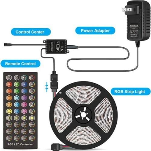 12v LED Strip RGB led light 5m 10m 5050 40key music controllered led strip waterproof