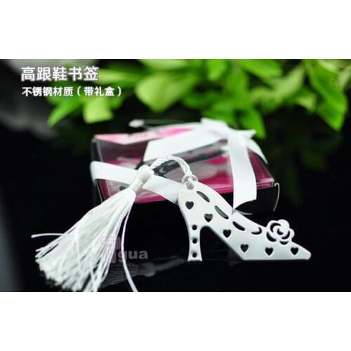 20pcs/lot Heels Metal Bookmark with Tassel Exquisite Wedding Gifts Creative Book Markers Students Favors Book Holder