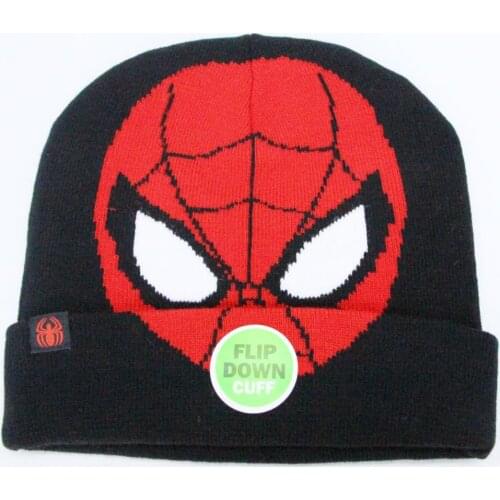 2019 baby Kids Winter Warm Hat Spiderman Cartoon Character Printed Skullies & Beanies