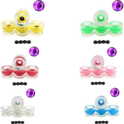4PCS 70mm LED Longboard Wheels With Magnet Ring Transparent LED Skateboard Wheels Skate Parts PU Wheels Free Shipping