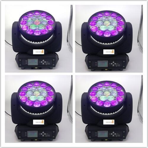 4 pieces event night club zoom wash 19*15W rgbw 4in1 led rgbw moving head Ring lyre led wash zoom beam moving head light
