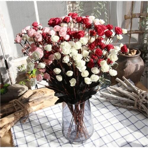 5pcs/lot 15 flowers PE foam small roses simulation flowers wholesale fake flowers wedding decoration home