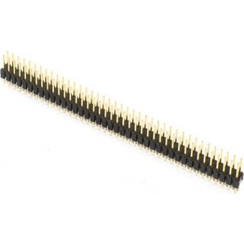 5PCS Gold Plated Pitch 2.54mm 2x40 Pin 80 Pin Double Row Male Pin Header Strip Straight Needle Connector