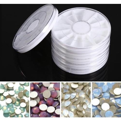 6Pcs/Set 12 Compartments Nail Art Decoration Gem Rhinestone Empty Wheel Box Storage Container DIY Nail Art tools