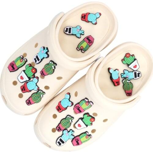 Shoe Accessories Decorations Shoe Charms One Plant Cute Cactus Air Force Charms Garden plant Shoe Decoration for Jibz Kids