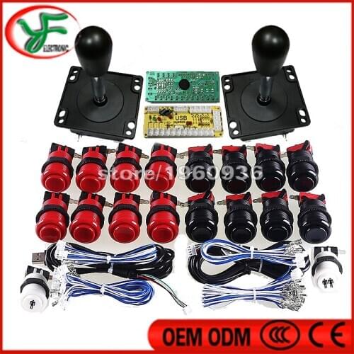 Arcade Game DIY Parts for Spain style Joystick +Mame USB Zero Delay USB Encoder+ American long Push Button+ USB Cable