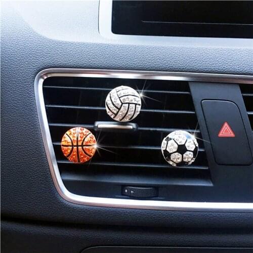 Car Aroma Diffuser Auto Interior Decor Diamond Soccer Basketball Vent Clip Car Flavor Scent Air Freshener In The Car Accessories