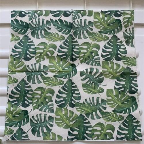 Decoupage paper napkins elegant tissue vintage towel green monstera flower leaf birthday wedding party beautiful hotel decor 20