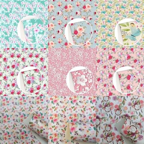 David accessories 20*33cm dream flower Faux Artificial Synthetic Leather Sheet DIY Sewing Garment Hairbow Bags Crafts,1Yc3848