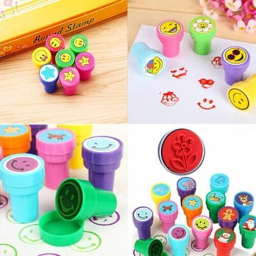 12pcs/Box Children Toy Rubber Stamps Cartoon Fruits Kids Seal DIY Scrapbook Photo Album Decor Stamper High Quality Simple