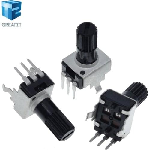 GREATZT 10pcs Rv09 Vertical 12.5mm Shaft 1k 2k 5k 10k 20k 50k 100k 0932 Adjustable Resistor 9 Type 3pin Seal Potentiometer