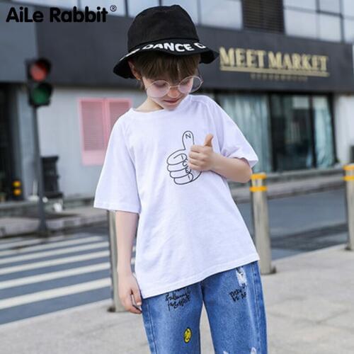 Summer New Arrival Boys Clothes Set Cotton Short Sleeve T-Shirt Jeans Set 2-piece Suit Childrens Clothing Thumb Set