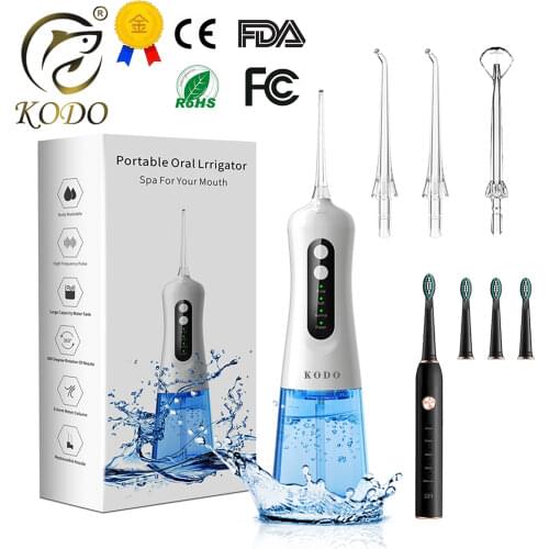 KODO Oral Irrigator Water Flosser USB Rechargeable Portable Dental Water Jet 300ML Water Tank Waterproof Teeth Cleaner