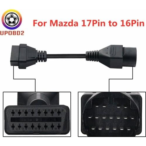 For Mazda 17Pin to OBDII 16Pin Connector Cable For Mazda 17 Pin to 16 Pin OBD2 OBD 2 Adapter Converter Extension Cable