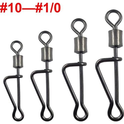 100-pieces Barrel Swivel Swing Italian Snap Fishing Tackle Fishing Connector Accessories size 1/0#,2#,4#,6#,8#,10