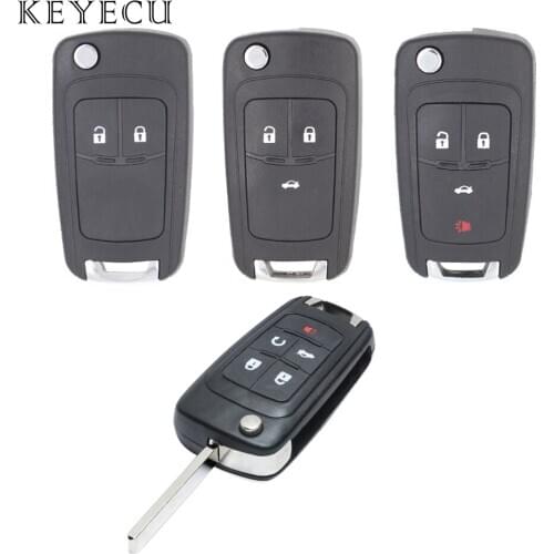 Keyecu Replacement Flip Folding Remote Car Key Shell for Chevrolet Cruze Epica Lova Camaro Impala 2 3 4 5 Buttons