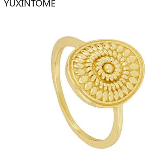 Korean Style Sunflower Rings for Women Trendy Vintage Bohemian Flower Knuckle Rings Punk Finger Rings Fashion Party Jewelry