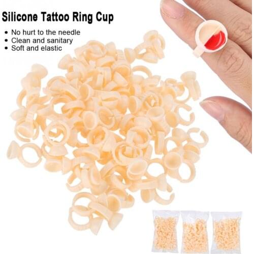 100Pcs Eyebrow Tattoo Ring Cup Microblading Pigment Glue Holder Divider Tattoo Ink Pigment Holder Cup Permanent Makeup Accessory