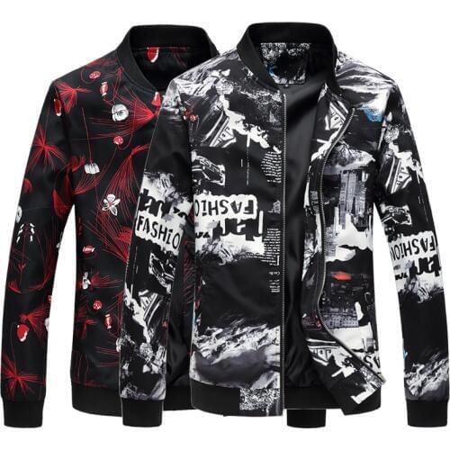 Oversized 5XL 6XL Floral Jacket Men Spring Autumn 3d Print Standard Casual Fashion Mens Coats and Jackets Baseball Jacket