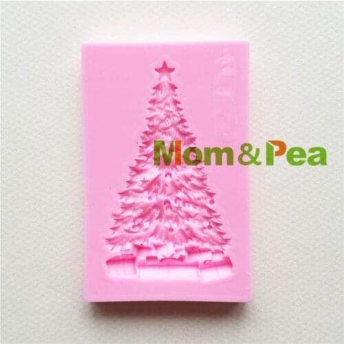 Mom&Pea MPA1685 Christmas Tree Shaped Silicone Mold Cake Decoration Fondant Cake 3D Mold Food Grade Soap Mold
