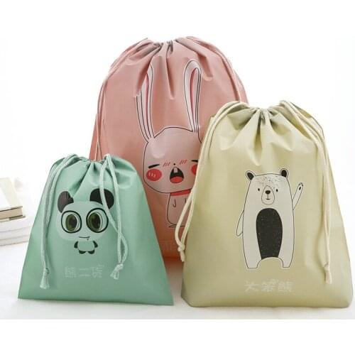 Cartoon Travel Drawstring Pocket/3 Piece Set Drawstring Drawstring Pocket Travel Cute Waterproof Storage Bag Mini Packing Bag