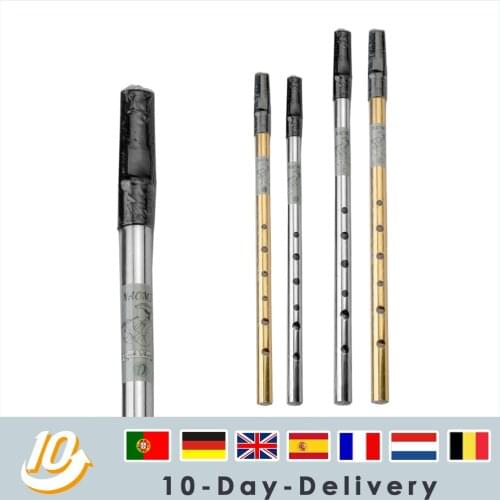 LOOK MUSIC Brass Irish Penny Whistle Key of C Key of D Tin Whistle Traditional Flute