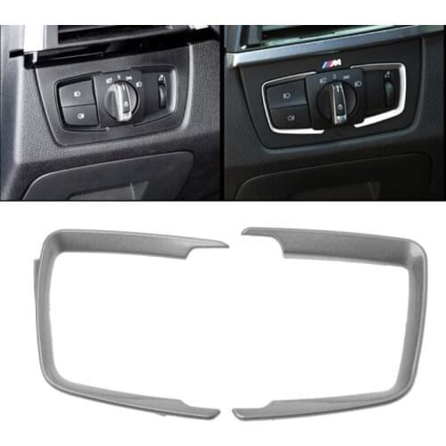 2x ABS Headlight Switch Frame Trim Adjustment Sticker For BMW F30 F31 F32 F34 3 4 Wholesale