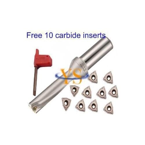 New 1pcs WC C25-D15-3D-45L U Drill +10pcs WCMX030208 ACZ330 carbide inserts indexable drill bit tool