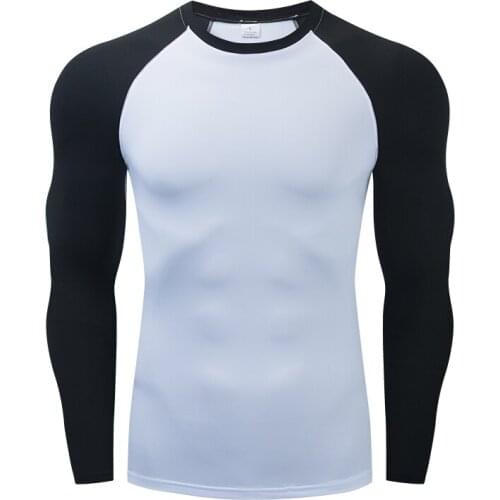 2021 New Splicing Men Compression T-shirt men Sporting Skinny Tee Shirt Male Gyms Running T-shirt Fitness Sports men t-shirts