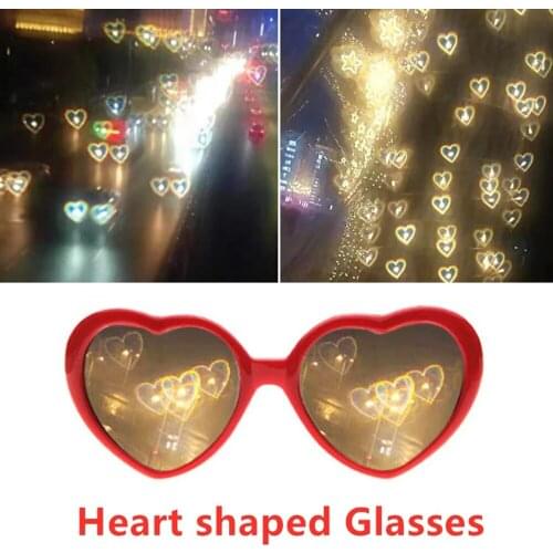New Heart-shaped Lights Become Love Special Effects Glasses Love Glasses At Night Net Red Glasses Fashion Sunglasses