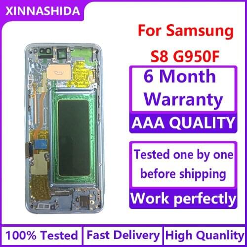 For Samsung Galaxy S8 G950F G950FD G9500 G950U New LCD Display 100% Tested Working Touch Screen Frame Assembly