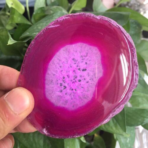 Red agate plate geoid crystal mineral agate slice coasters