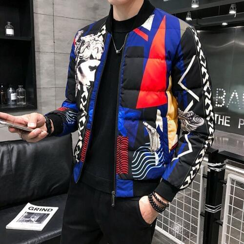 Casual Warm Parka 5XL Printing Jacket White Duck Coat Men Down Jackets Winter Male